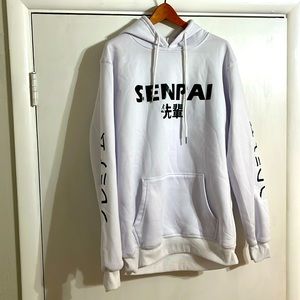 SENPAI pull over hoodie, white